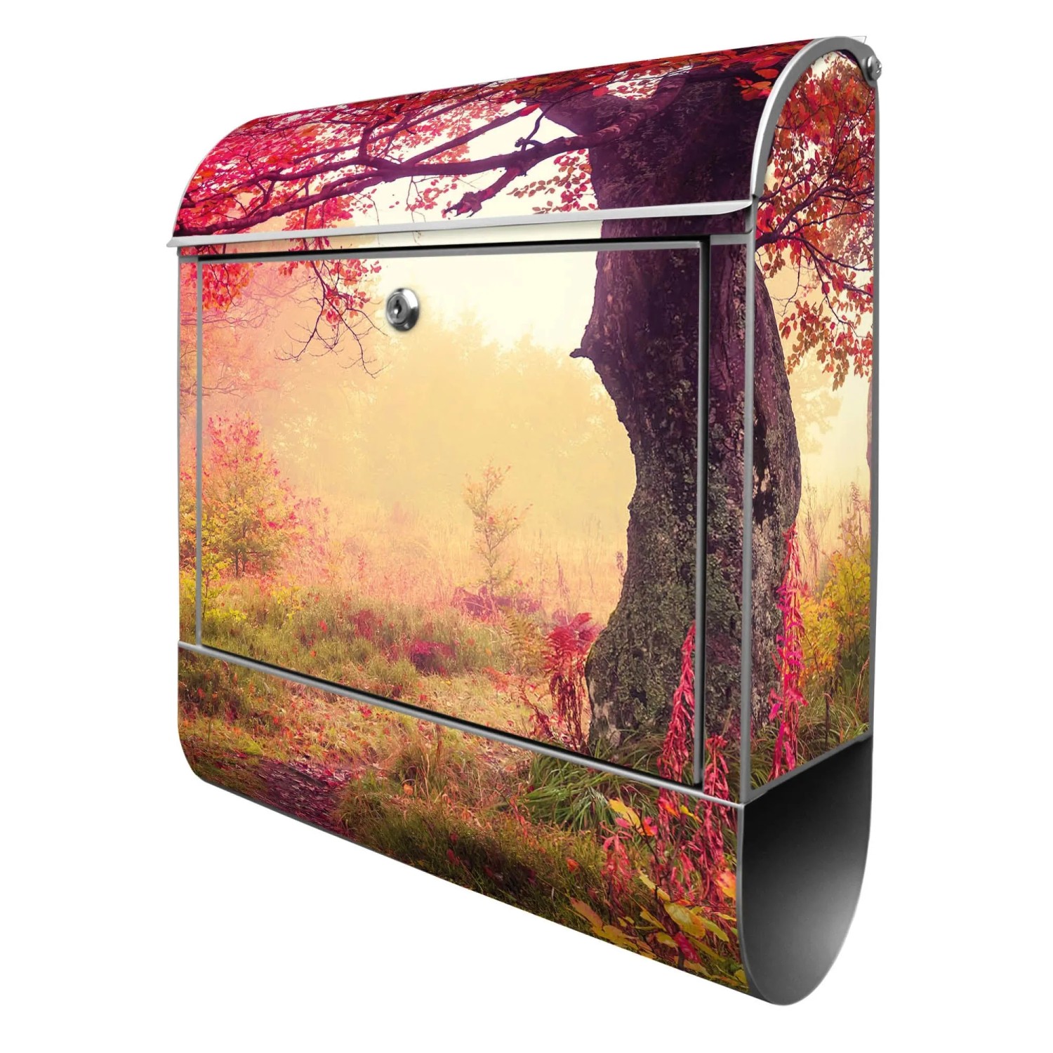 Banjado Design Briefkasten Silber Pulverbeschichtet 39x47x14cm 2 Schlüssel günstig online kaufen