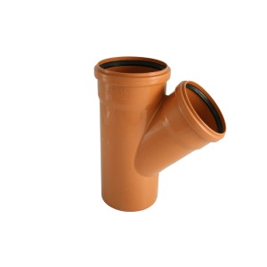 Marley KG-Rohr Einfachabzweig 45 Grad DN 160/125 für Abwasserleitungen.