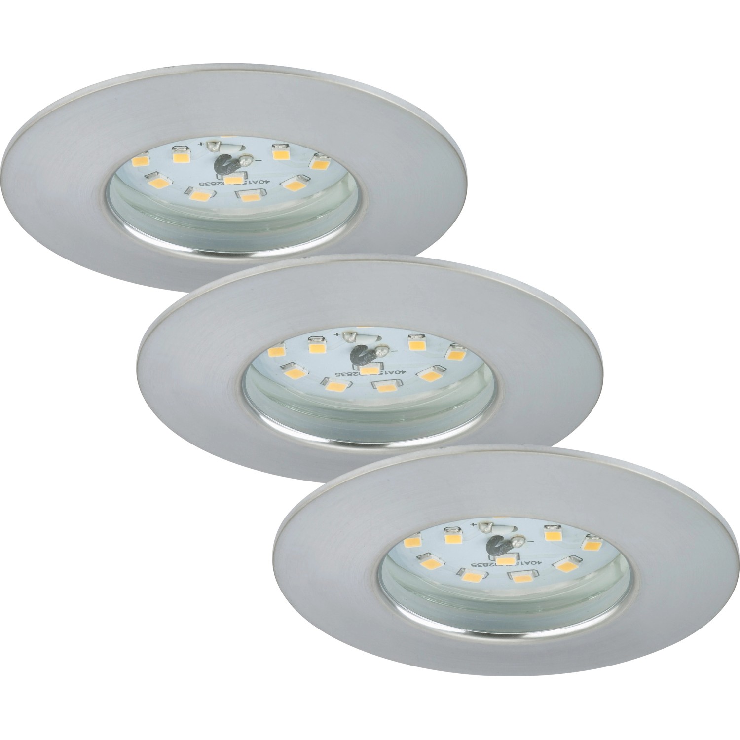 Briloner LED-Einbauleuchten Attach 3er-Set aus Aluminium, starr. Einbaustrahler für Innenräume.
