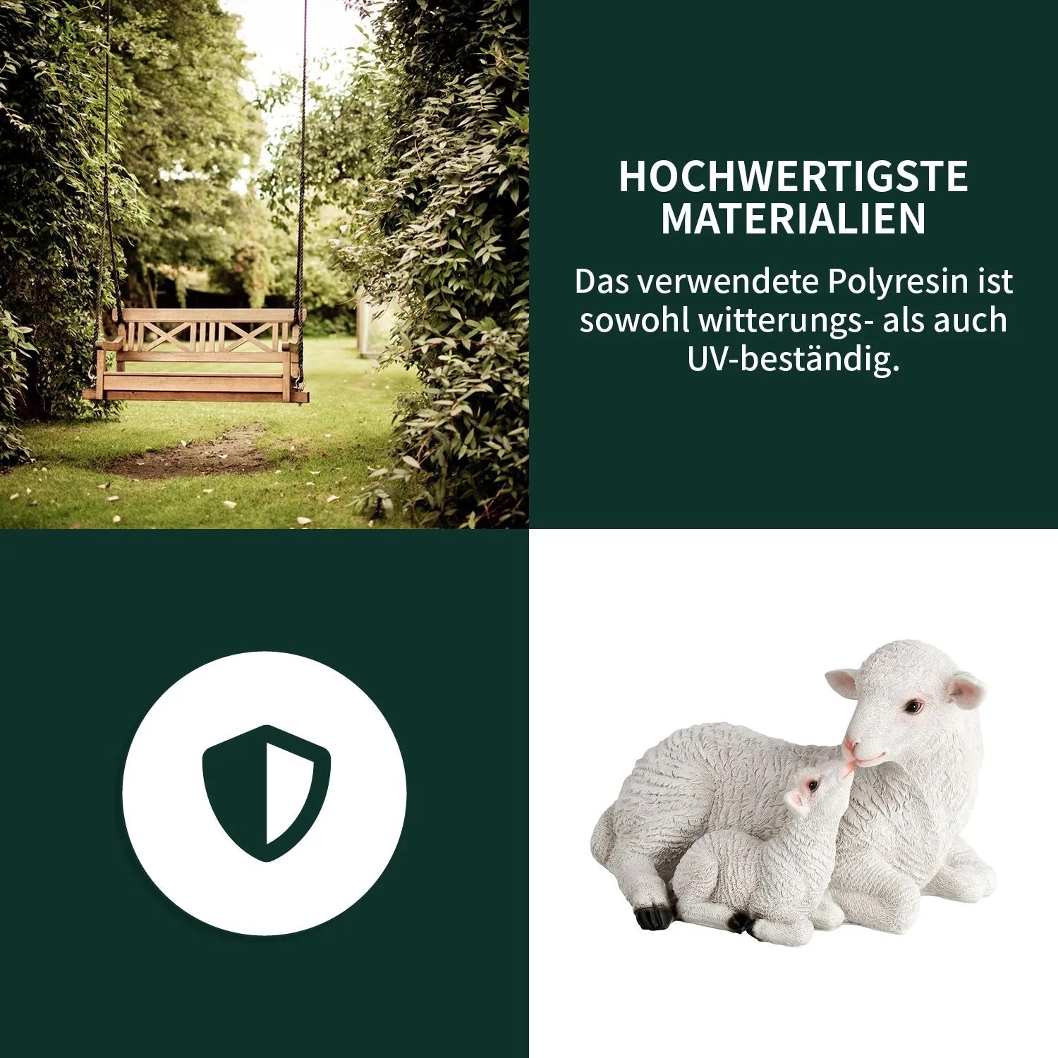 VERDOBA Dekoschafe Gartenfiguren Schaf mit Lamm_5