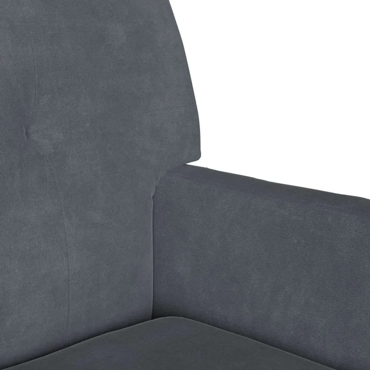Detailansicht: Dunkelgraue Chesterfield Bank aus Samt, Teil einer eleganten Sitzbank Kollektion.