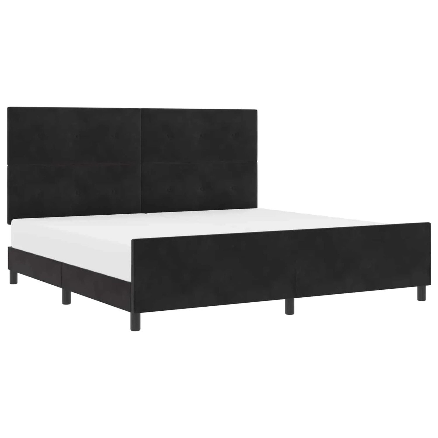 vidaXL Boxspringbett mit Kopfteil Schwarz 200 x 200 cm Samt 3344965