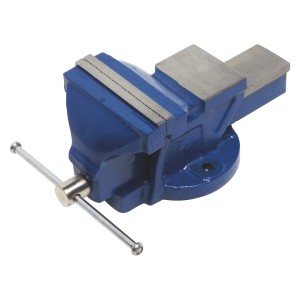 Blauer LUX Schraubstock 125 mm Classic aus Stahlguss für die Werkbank.