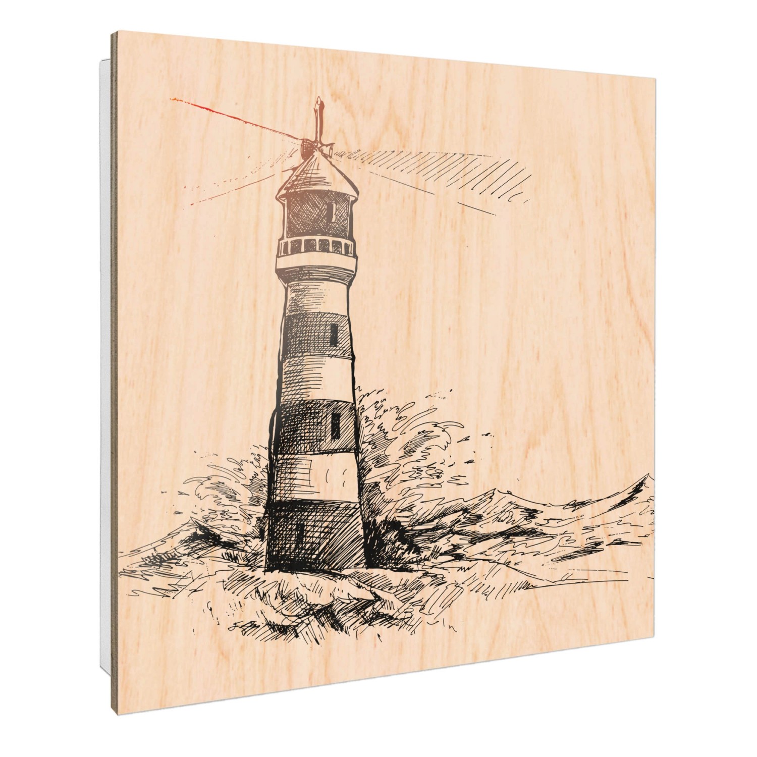 Banjado Schlüsselkasten mit Holzfront 30x30cm Weiß Scharnier Links 50 Haken günstig online kaufen