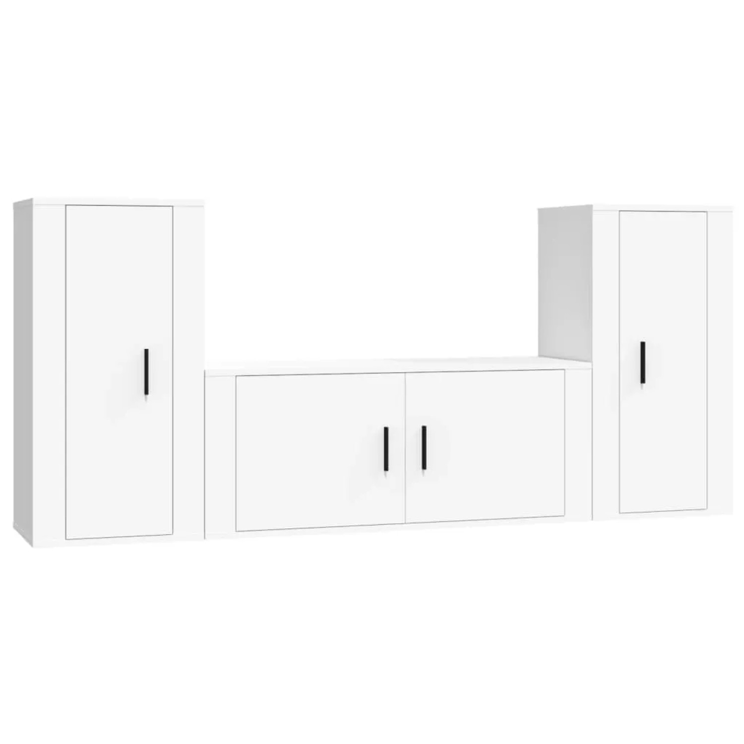 vidaXL 3-Tlg TV-Schrank-Set Weiß Holzwerkstoff 3188534