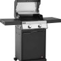 Jamestown Gasgrill Kane mit 2 Brennern und modularem Grillrostsystem, Frontansicht mit geöffnetem Deckel.