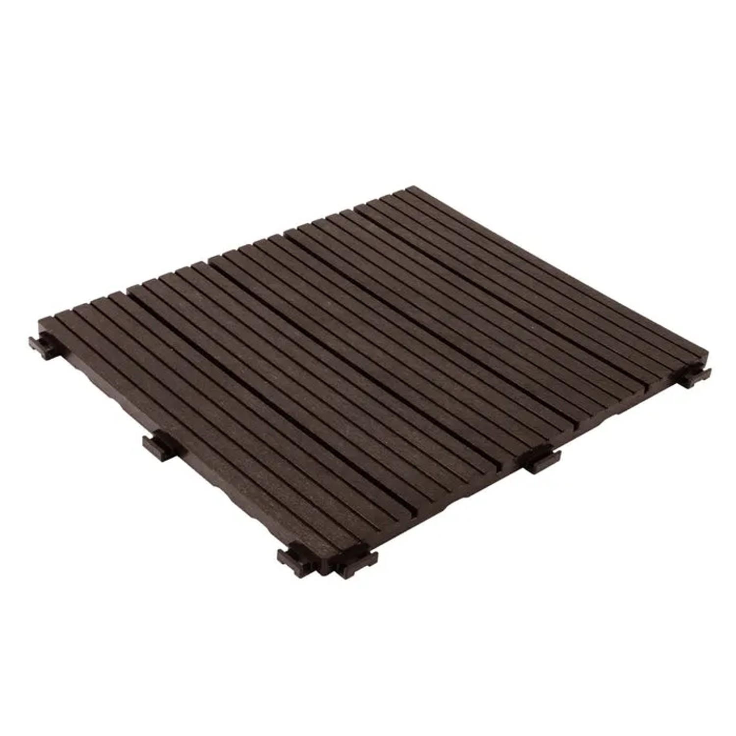 Braune KARAT Terrassenfliese Claire, 30x30 cm, aus wetterfestem Material mit Klicksystem.