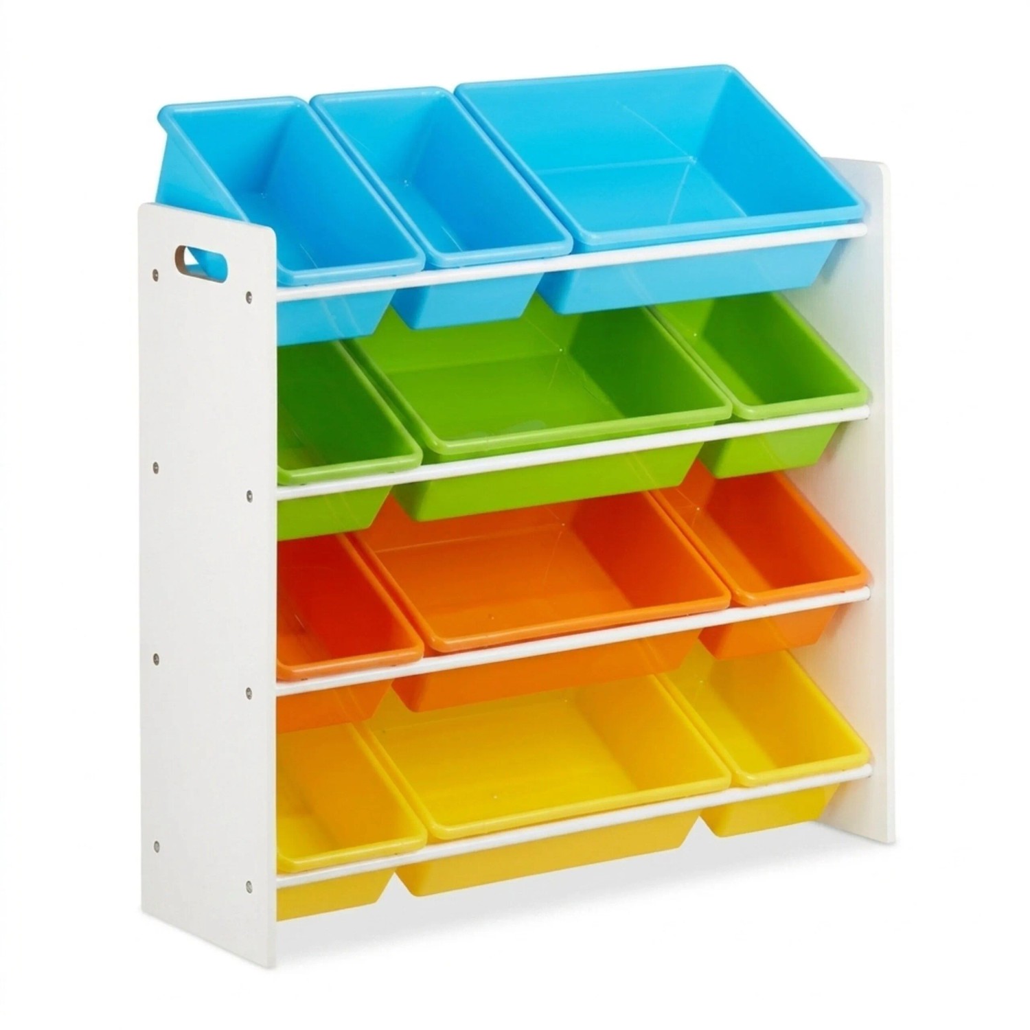 Relaxdays Kinderregal mit Regalboxen MDF Kunststoff Metall Blau Grün Orange Gelb 88 cm x 86 cm x 31 cm 6,8 kg