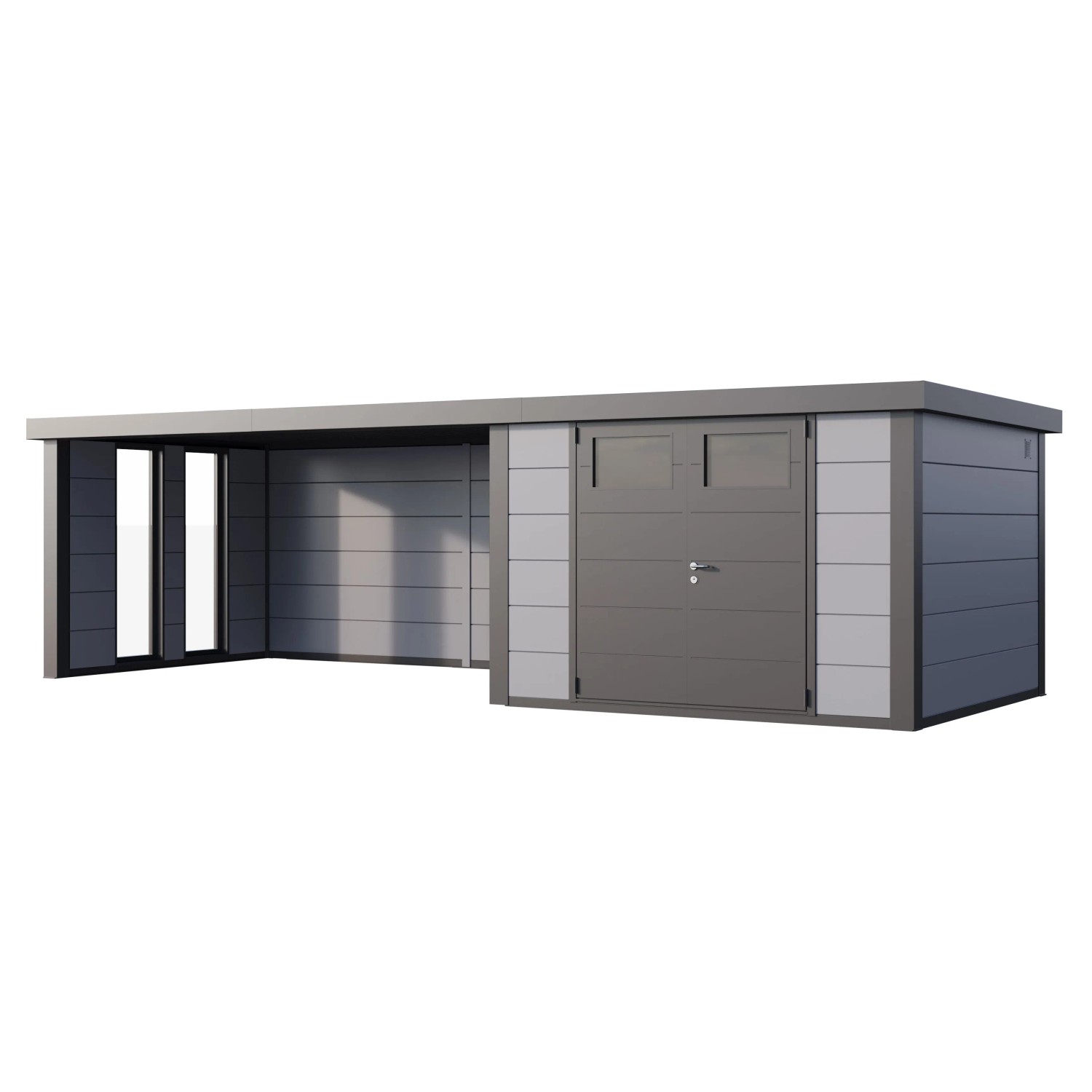 Gerätehaus Classico 3330 mit Lounge XL Links m. Fenster 792 cm x 298 cm Hel günstig online kaufen