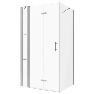 Aquabatos Höhe 197cm Duschkabine Bad Eckdusche Duschabtrennung Eckeinstieg Duschwand Nano Glas Duschtür Falttür 120 x 70 cm mit Duschablage