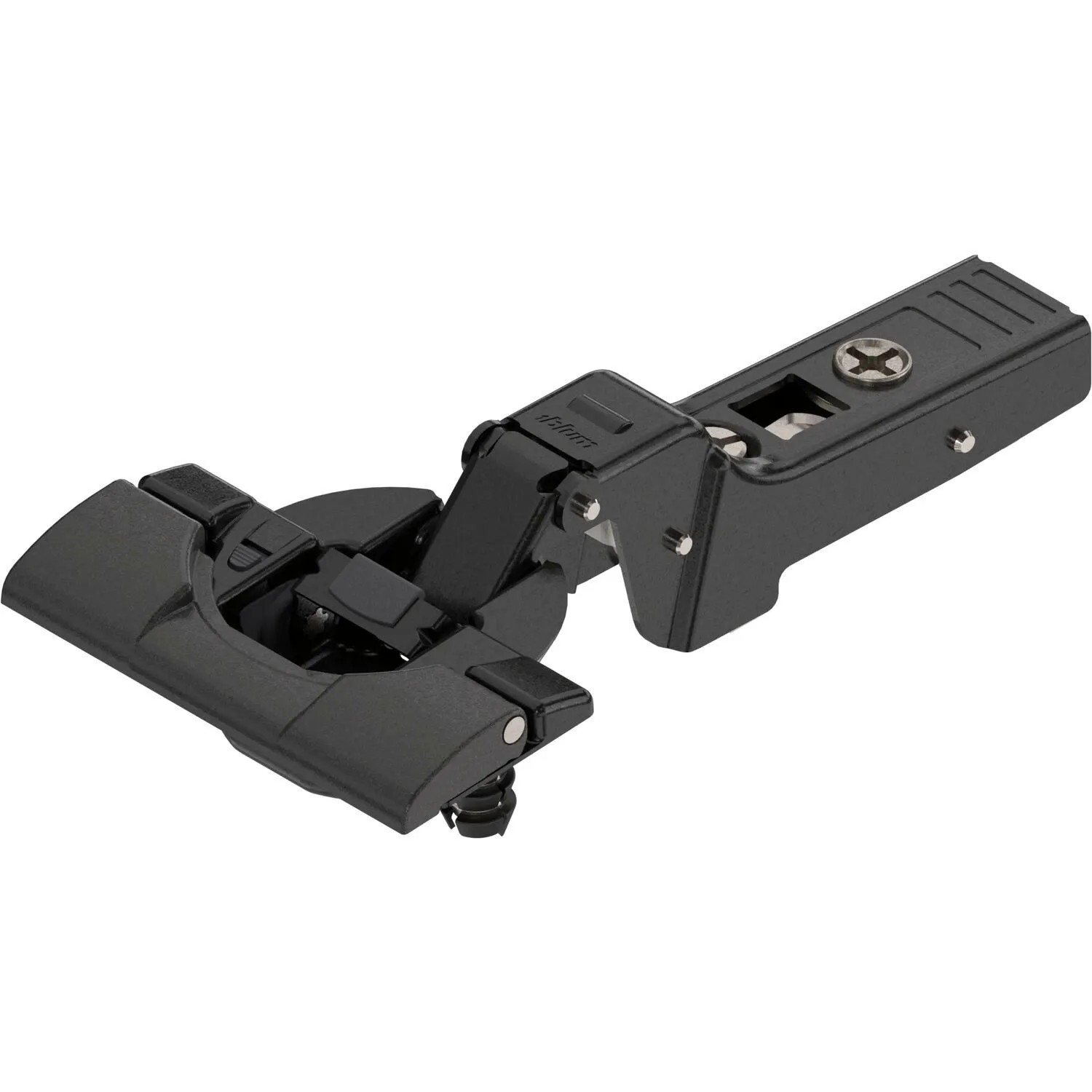 Blum Profiltürscharnier Clip Top Blumotion 95 Grad 9,5mm Gekröpft mit Feder Onyx Schwarz Inserta