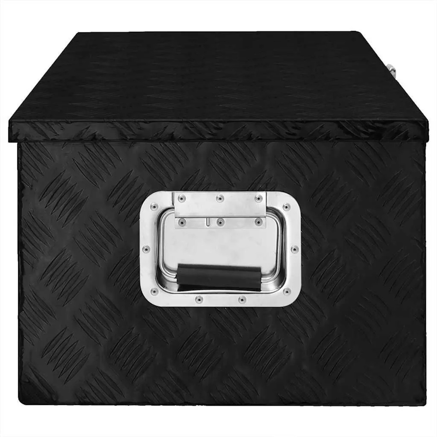 DELUKE Aluminiumbox Mit Deckel Abschließbar Alubox Deichselbox Alu Anhängerbox Werkzeugkiste Transportbox Metallkiste 90x47x33,5cm Schwarz_4
