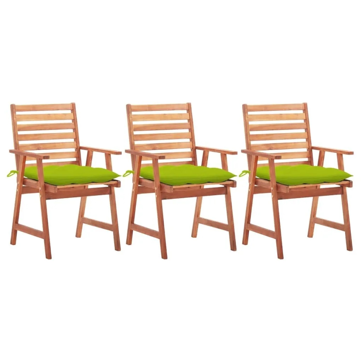 vidaXL Garten-Essstühle 3 Stk mit Kissen Massivholz Akazie 3064373