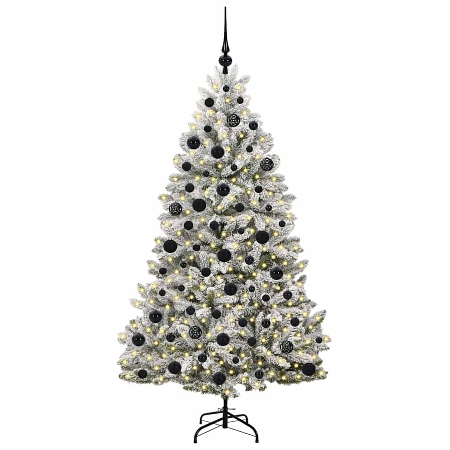 vidaXL Künstlicher Weihnachtsbaum Grün und Weiß 180 cm PVC und Metall 3395749