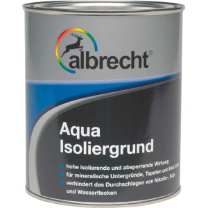 Dose Albrecht Aqua Isoliergrund, weiß, 2,5 l, für innen, gegen Nikotin-, Ruß- und Wasserflecken.
