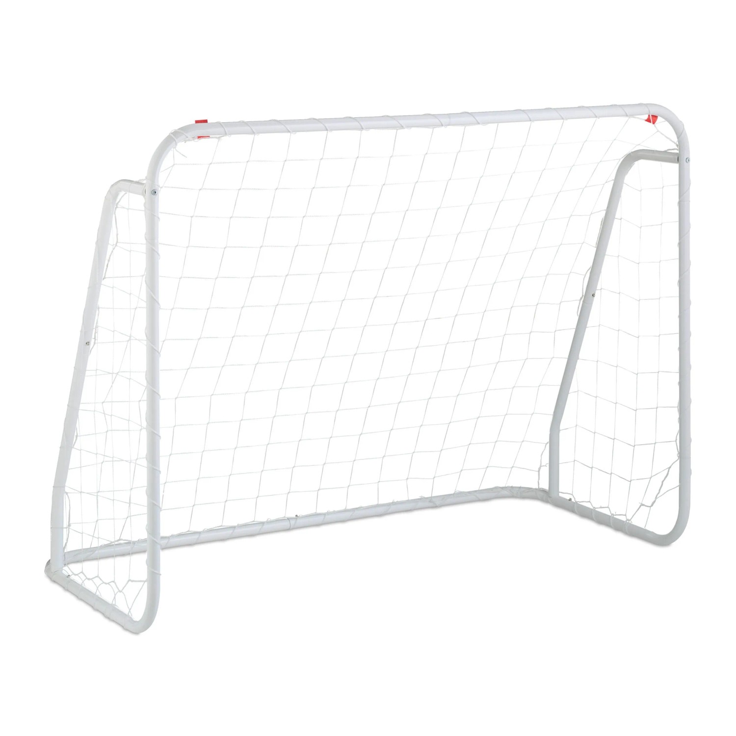 Relaxdays Fußballtor Stahl Weiß Stabil 96 cm x 124 cm x 61 cm 3,5 kg