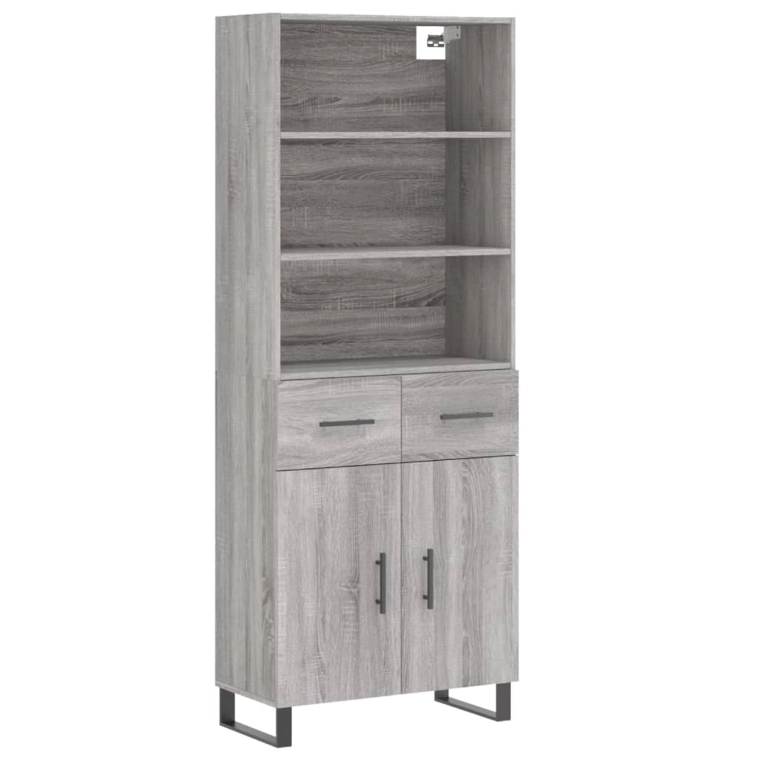 vidaXL Highboard Grau Sonoma 69,5x34x180 cm Holzwerkstoff 3200543 günstig online kaufen