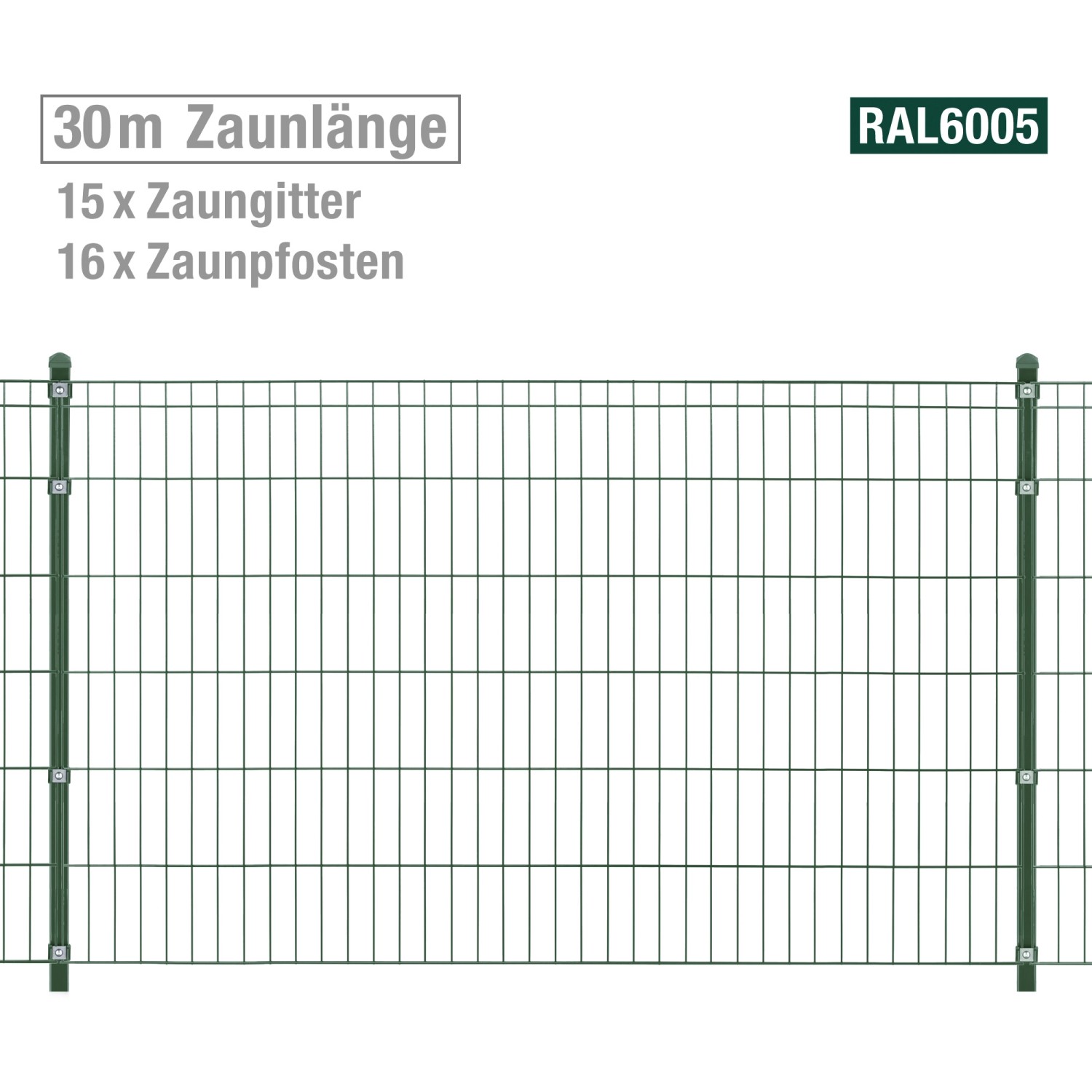 MetallzaunSet Michl Höhe 120 cm Länge 30 m Grün kaufen bei OBI
