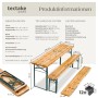 Tectake Bierzeltgarnitur Ludwig 3 Teilig  Klappbar  Mit Sonnenschirmhalterung Tisch 170 x 46 x 78 cm  Bank 170 x 23 x 47 5 cm  Aufsteckbare Kunststoff_6