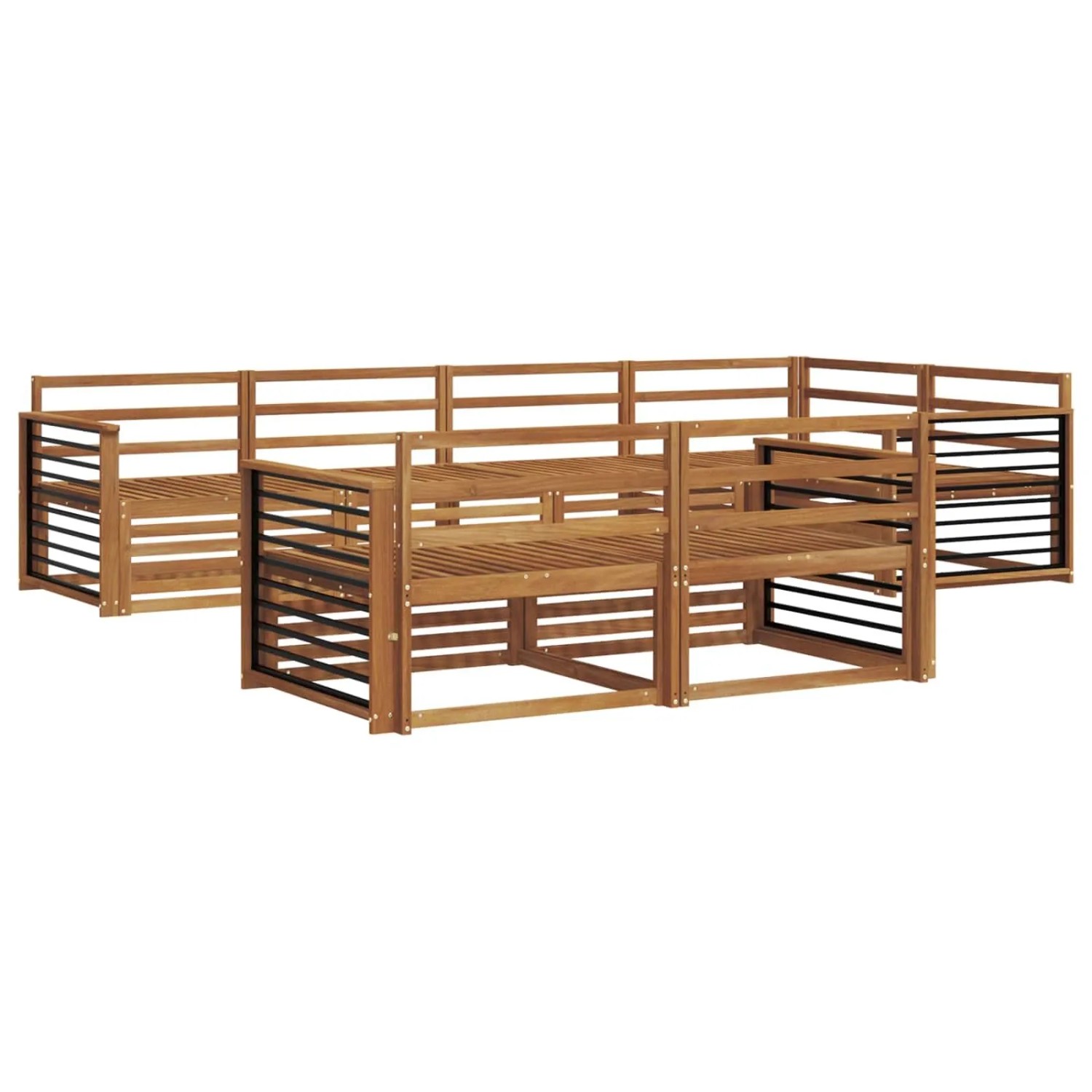 vidaXL Outdoor-Sofagarnitur 7-Tlg Natur 3373629