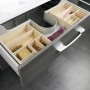 Fackelmann Schubladen-Box aus Buche, Badmöbel-Zubehör mit 6 Fächern zur flexiblen Nutzung.