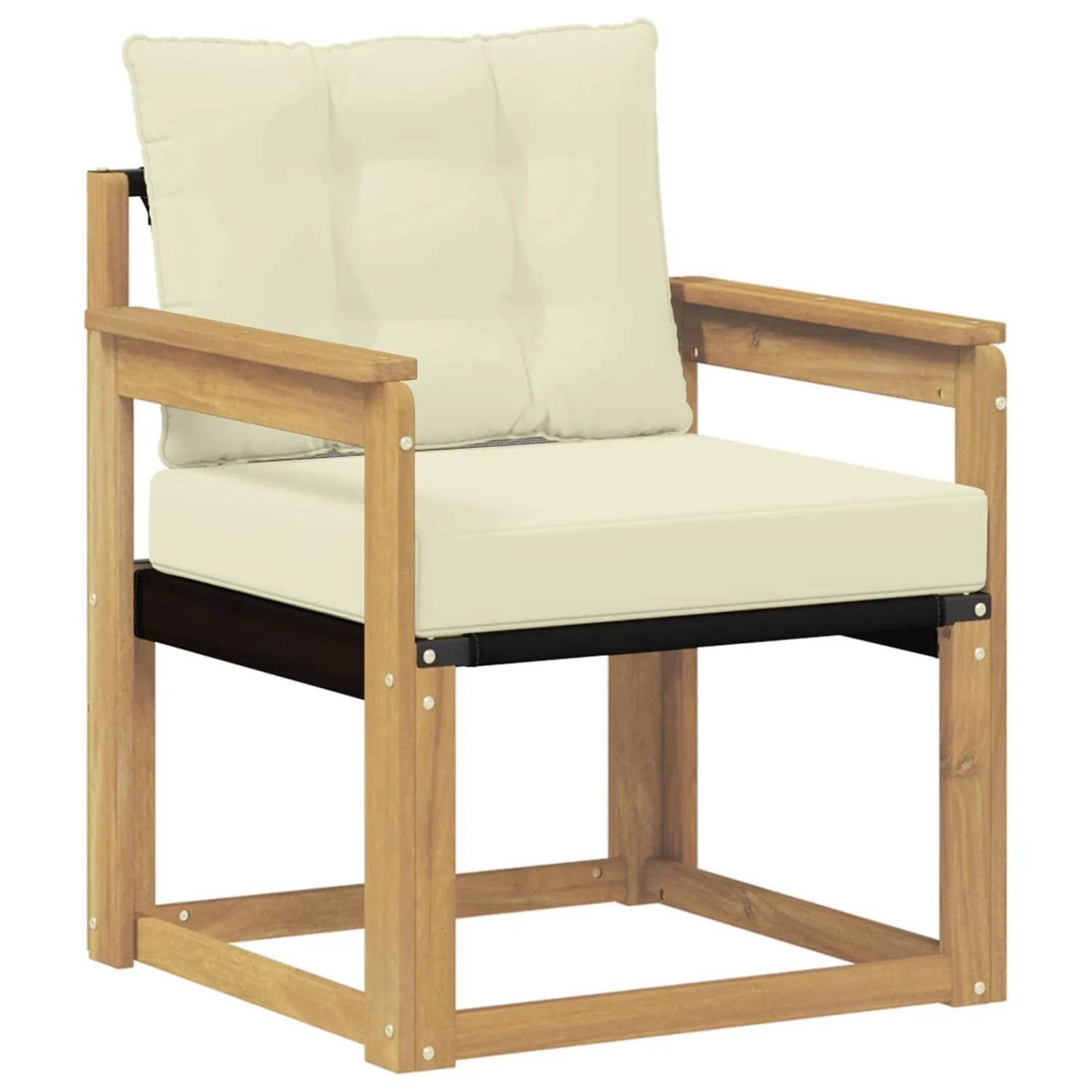 vidaXL Outdoor-Sofa Massives Akazienholz und Textilene Weiß 3439032