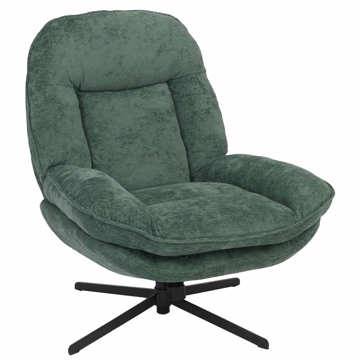 Mcw Relaxsessel P32 Drehbar Metall Stoff/Textil Chenille Grün