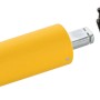 Schellenberg Funk-Rolladenmotor Mini Premium, 6 Nm, gelbes Gehäuse mit schwarzem Adapter.