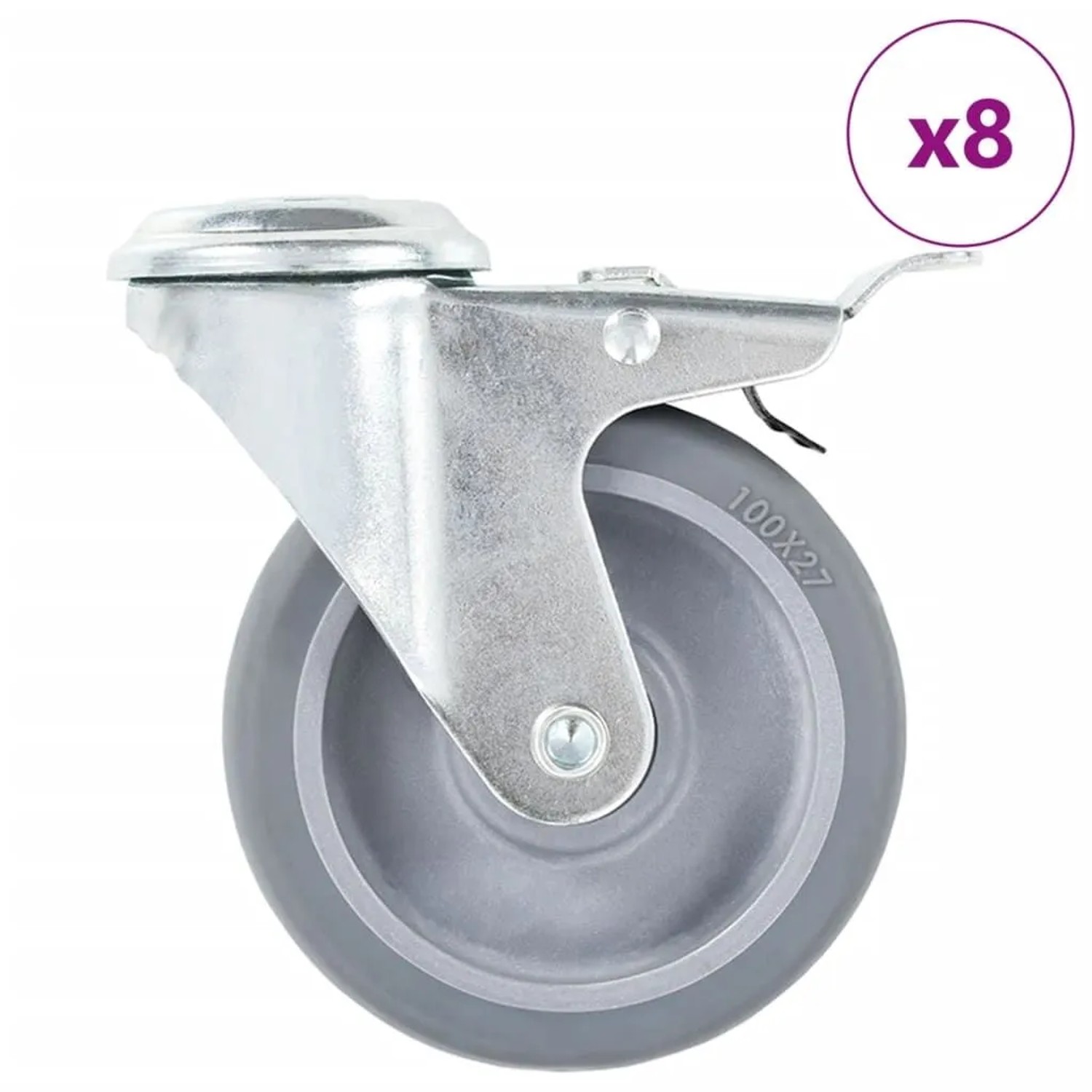 vidaXL 8 Stk Lenkrollen mit Rückenloch 100 mm 277866