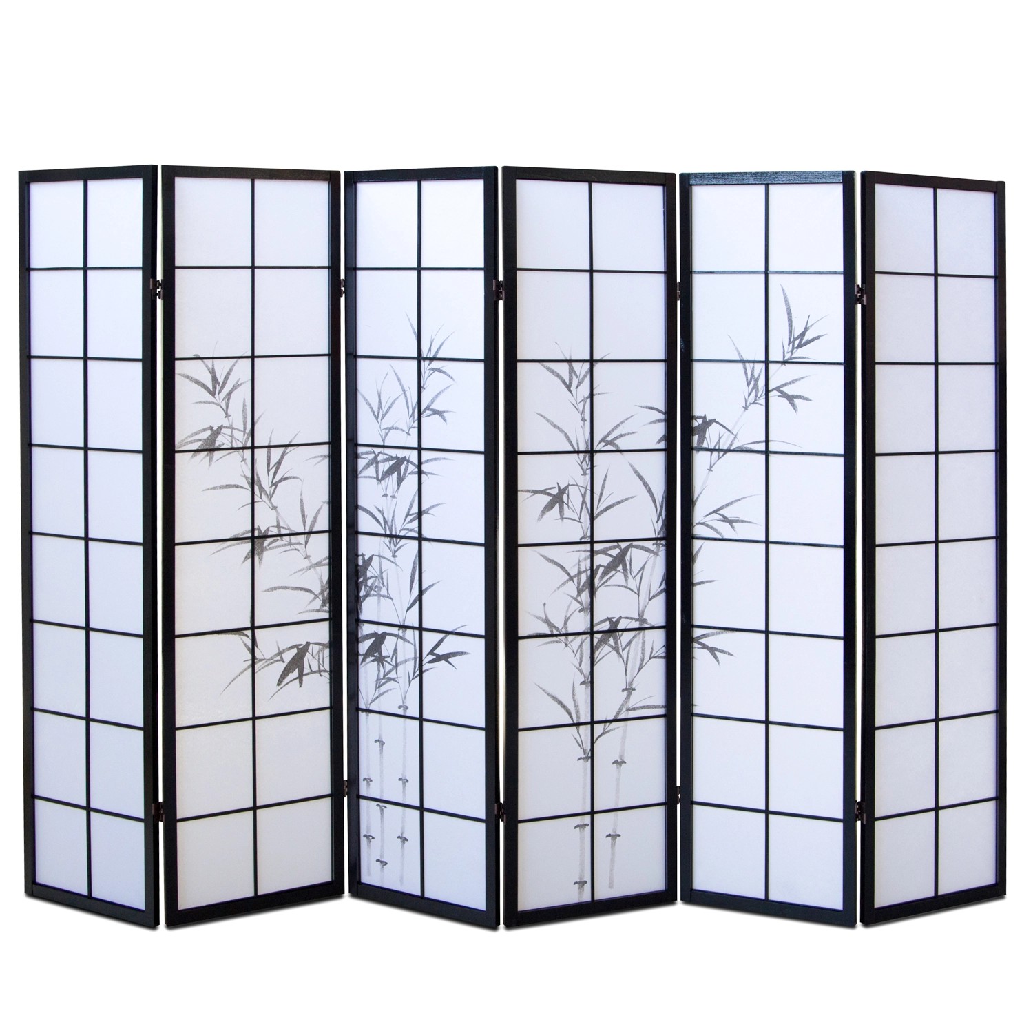 Homestyle4u 6-tlg. Paravent in Schwarz 264x179 cm 288 günstig online kaufen