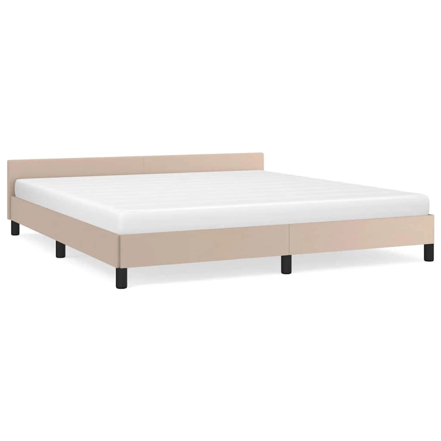 vidaXL Bettgestell mit Kopfteil ohne Matratze Cappuccino 180x200 cm 347518 günstig online kaufen