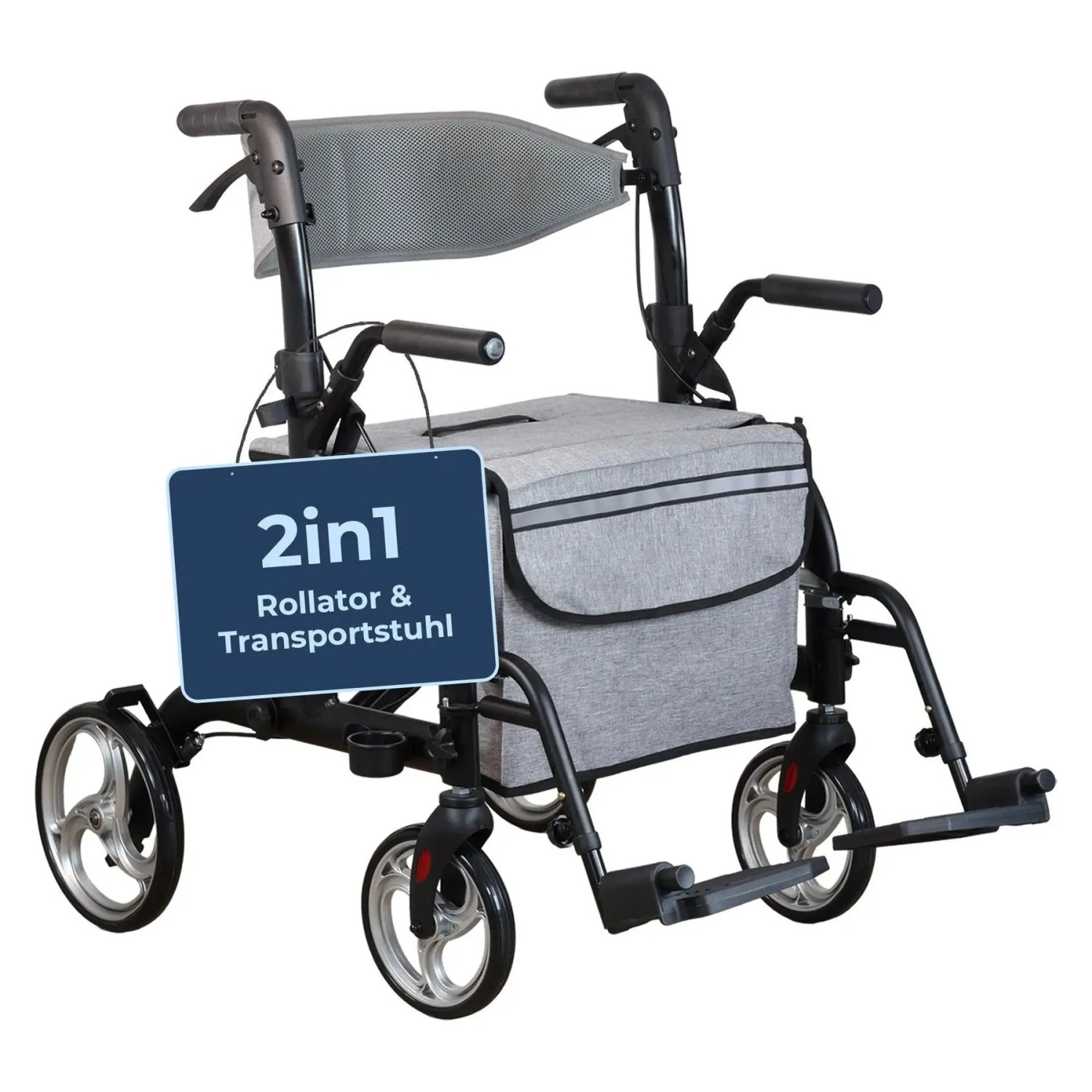 ForeverSenior 2 in 1 Rollator & Rollstuhl  mit Federung  11,2kg