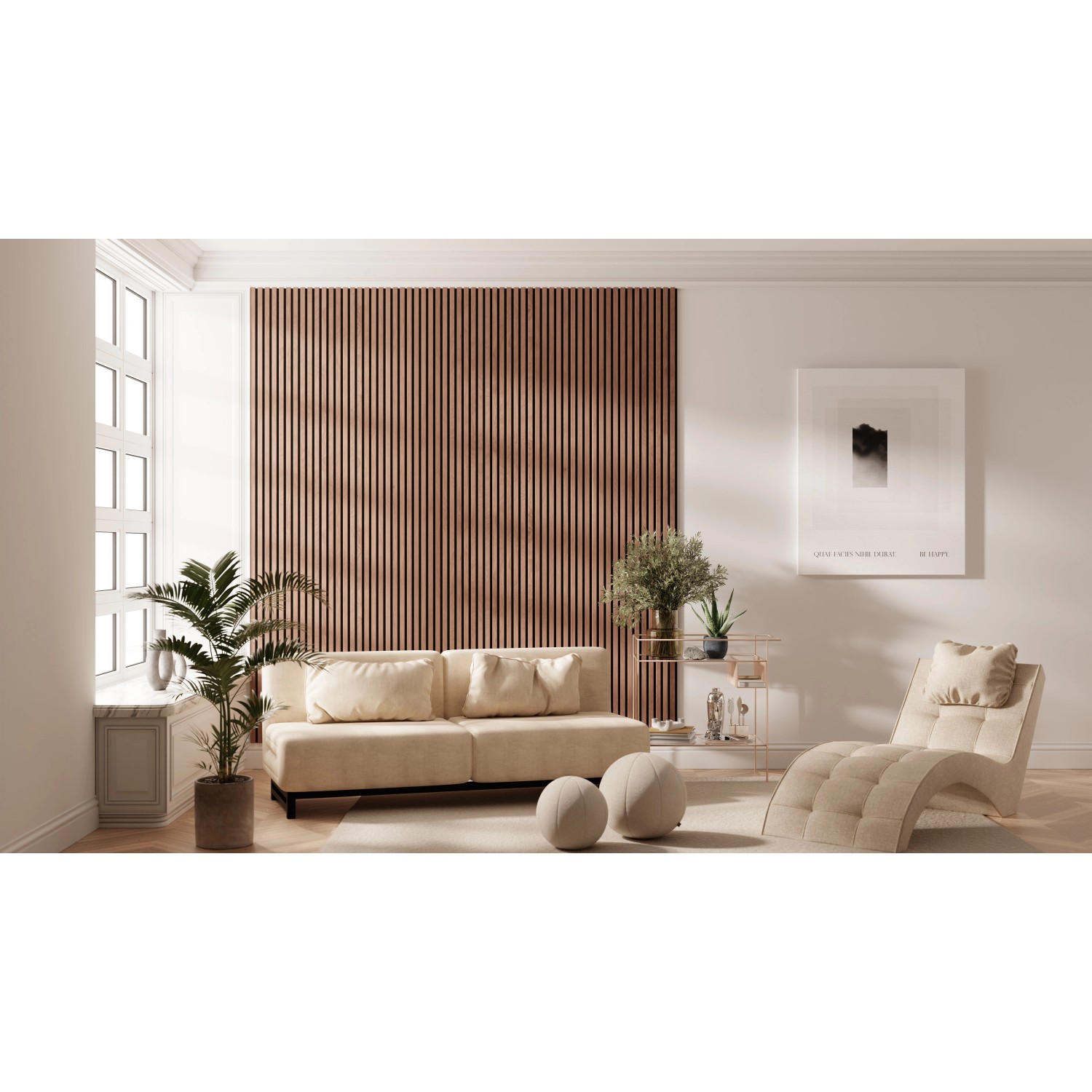 Akustikpaneel Foliert Walnuss Filz Schwarz 32 cm x 240 cm 2 Stück FSC®