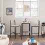 SoBuy Bartisch-Set OGT03-HG mit 2 Barhockern, Holz/Metall, grau/schwarz. Ideal für Hausbar oder Küche.