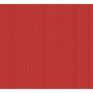 Glööckler Vliestapete Imperial Uni Streifen in Rot. Dekorative Tapete mit feinen, vertikalen Streifen.
