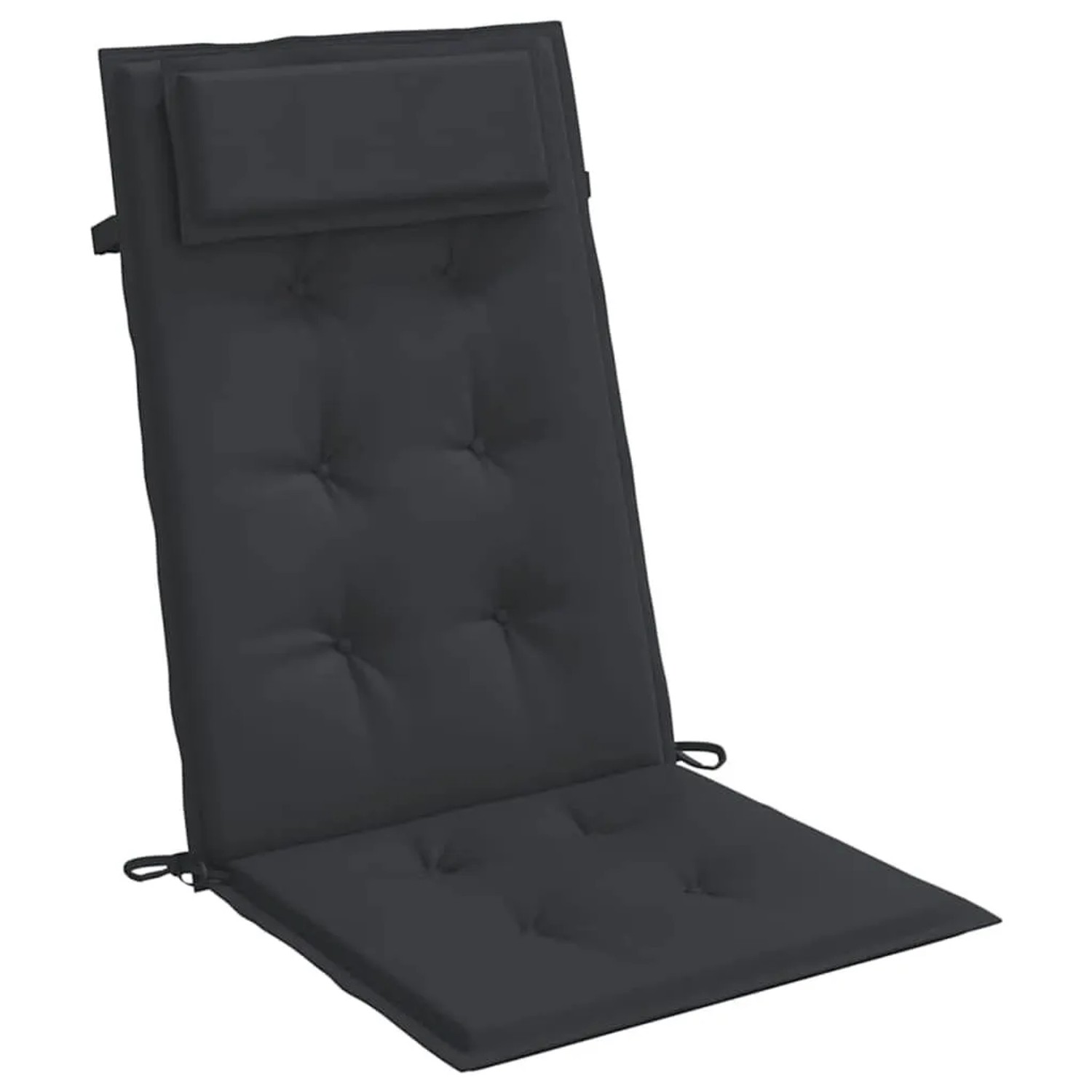 Schwarze vidaXL Hochlehner-Auflage (120x50x3 cm) aus Oxford-Gewebe für Gartenstühle.