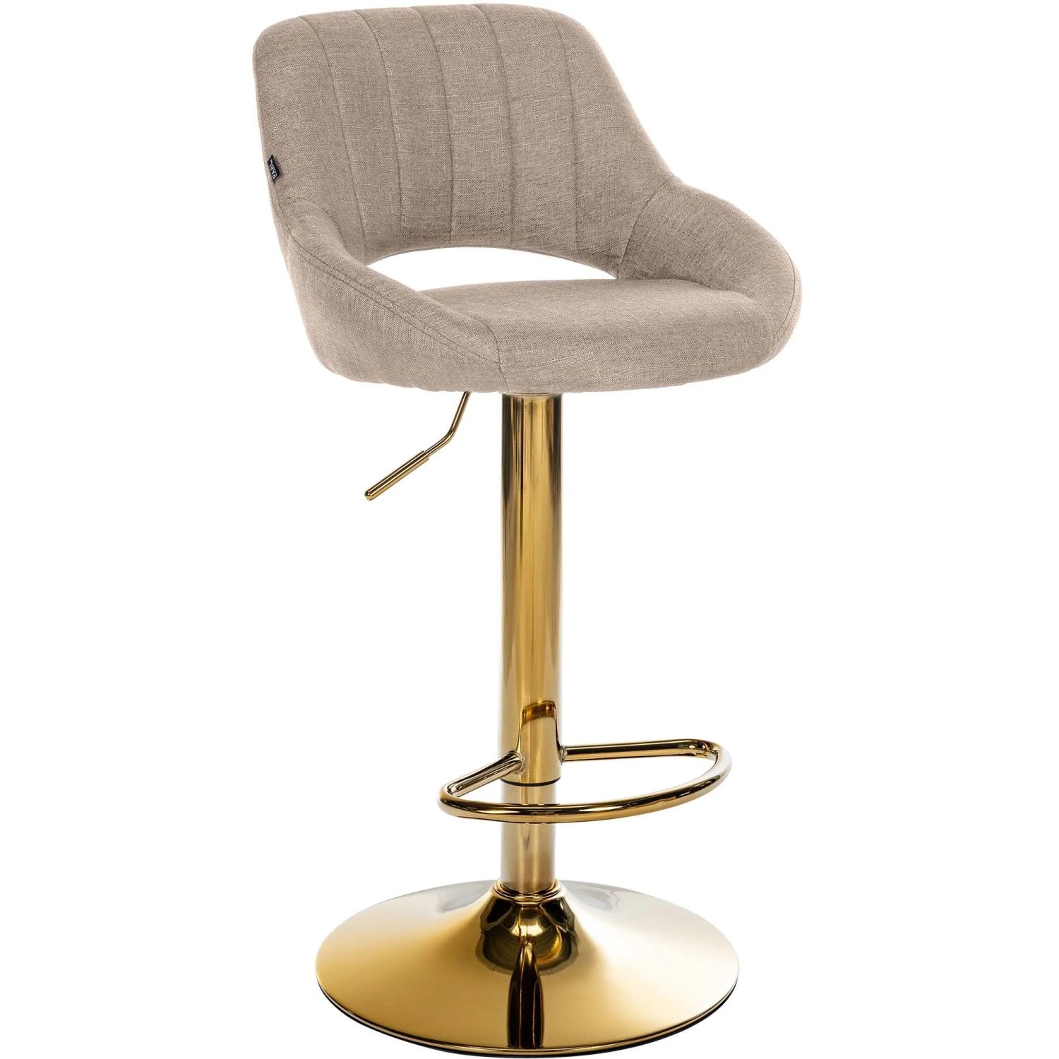 CLP Barhocker Milet Stoff Taupe/Gold