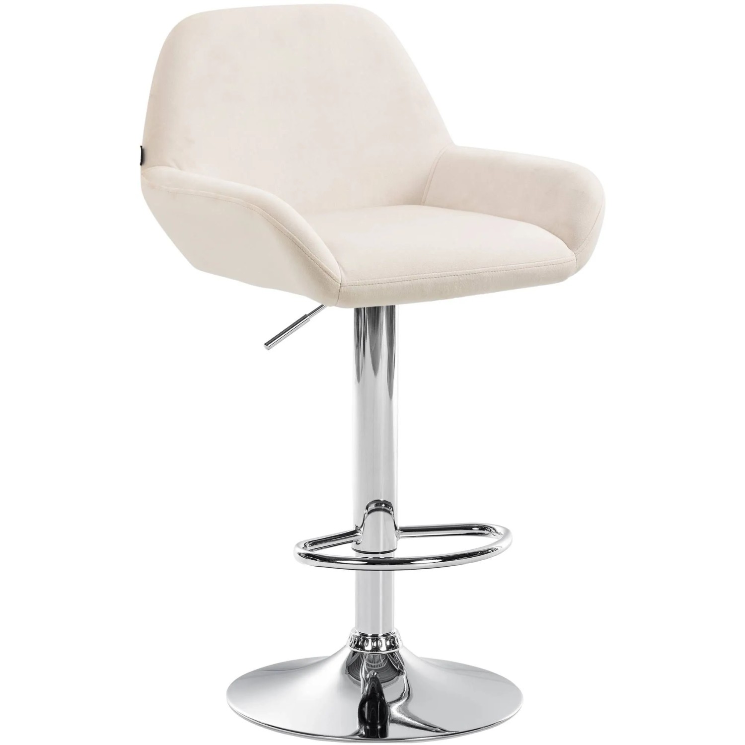 CLP Barhocker Braga Samt Creme/Chrom