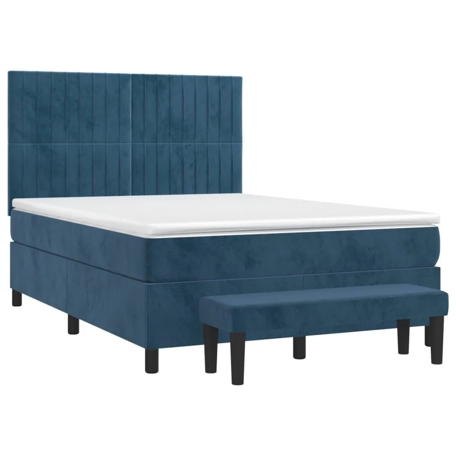 vidaXL Boxspringbett mit Matratze Dunkelblau 140x190 cm Samt 3137963 günstig online kaufen