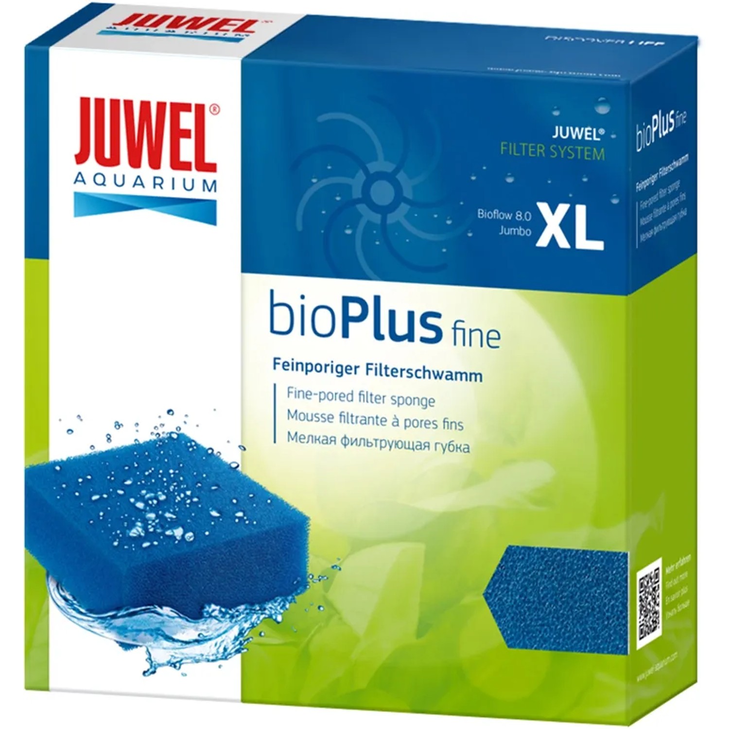 Juwel Aquarium Filterschwamm Jumbo fein bioFine XL im Karton, blau.