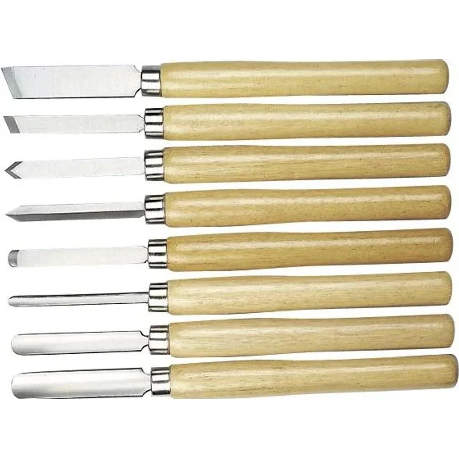 Westfalia Drechselbeitel Set 8-Teilig Holzgriff Metall Braun