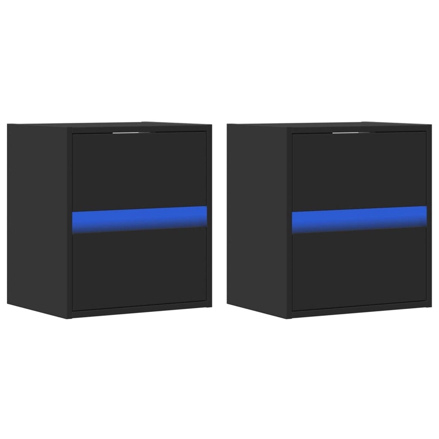 vidaXL TV-Wandschränke mit LED-Beleuchtung 2 Stk Schwarz 41x31x45 cm 852274 günstig online kaufen