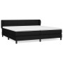 Schwarzes vidaXL Boxspringbett (200x200 cm) mit Matratze und Kopfteil.