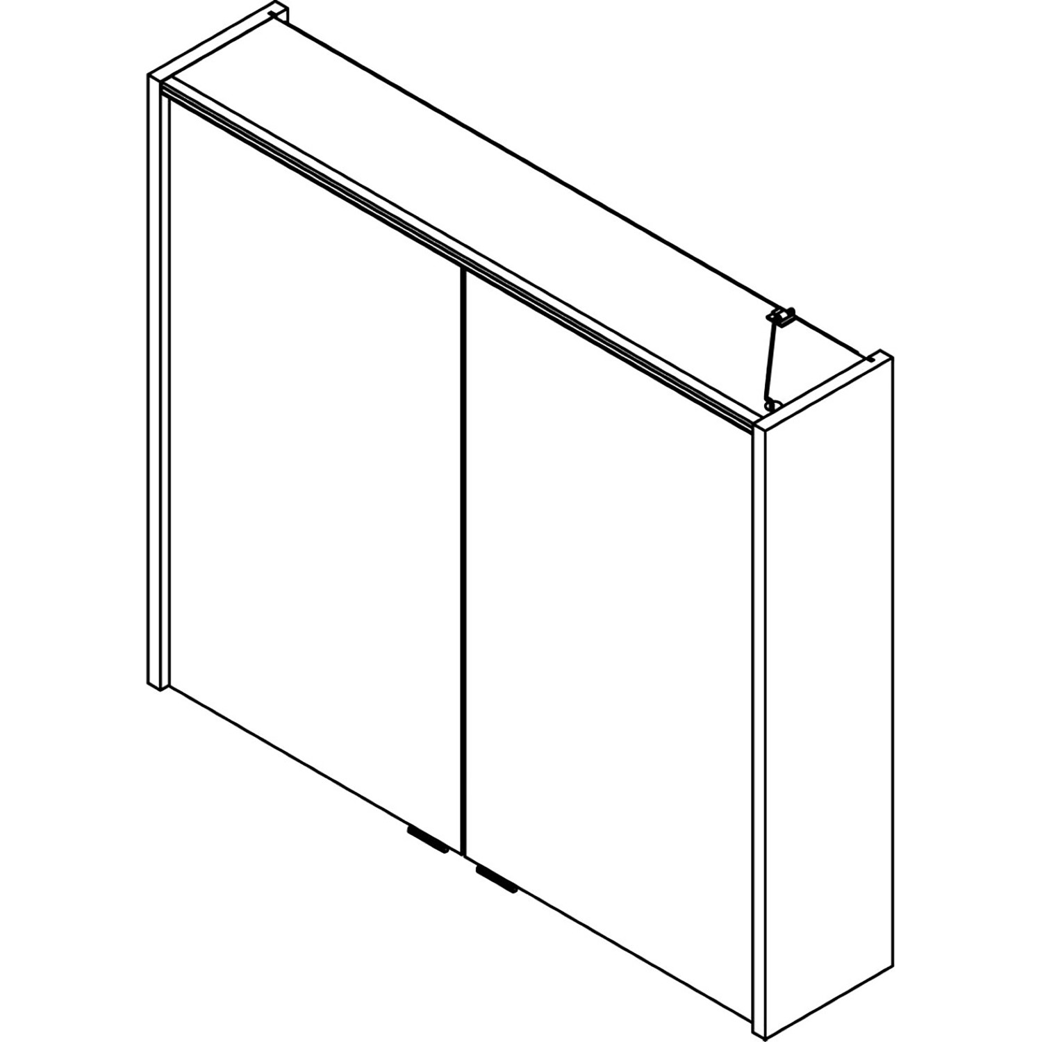 Fackelmann LED-Spiegelschrank Verona, 80 cm, Nussbaum Dekor, 2-türig.