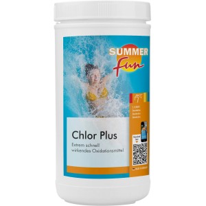 Summer Fun Chlor Plus Aktivsauerstoff 1 kg für die Pool Desinfektion.