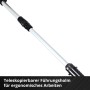 Detailaufnahme: Teleskopierbarer Führungsholm des Einhell Akku-Rasentrimmers.