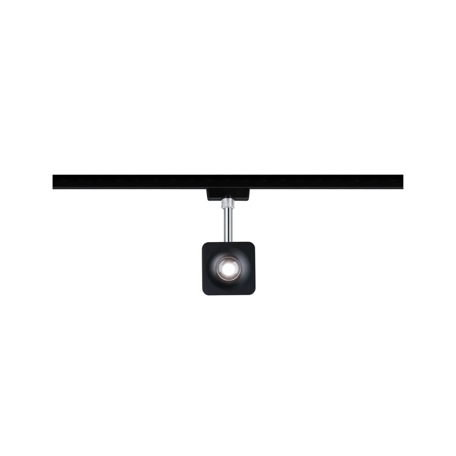 Paulmann URail LED-Spot Cube, 8W, schwarz matt/chrom, 4000K, dimmbar.