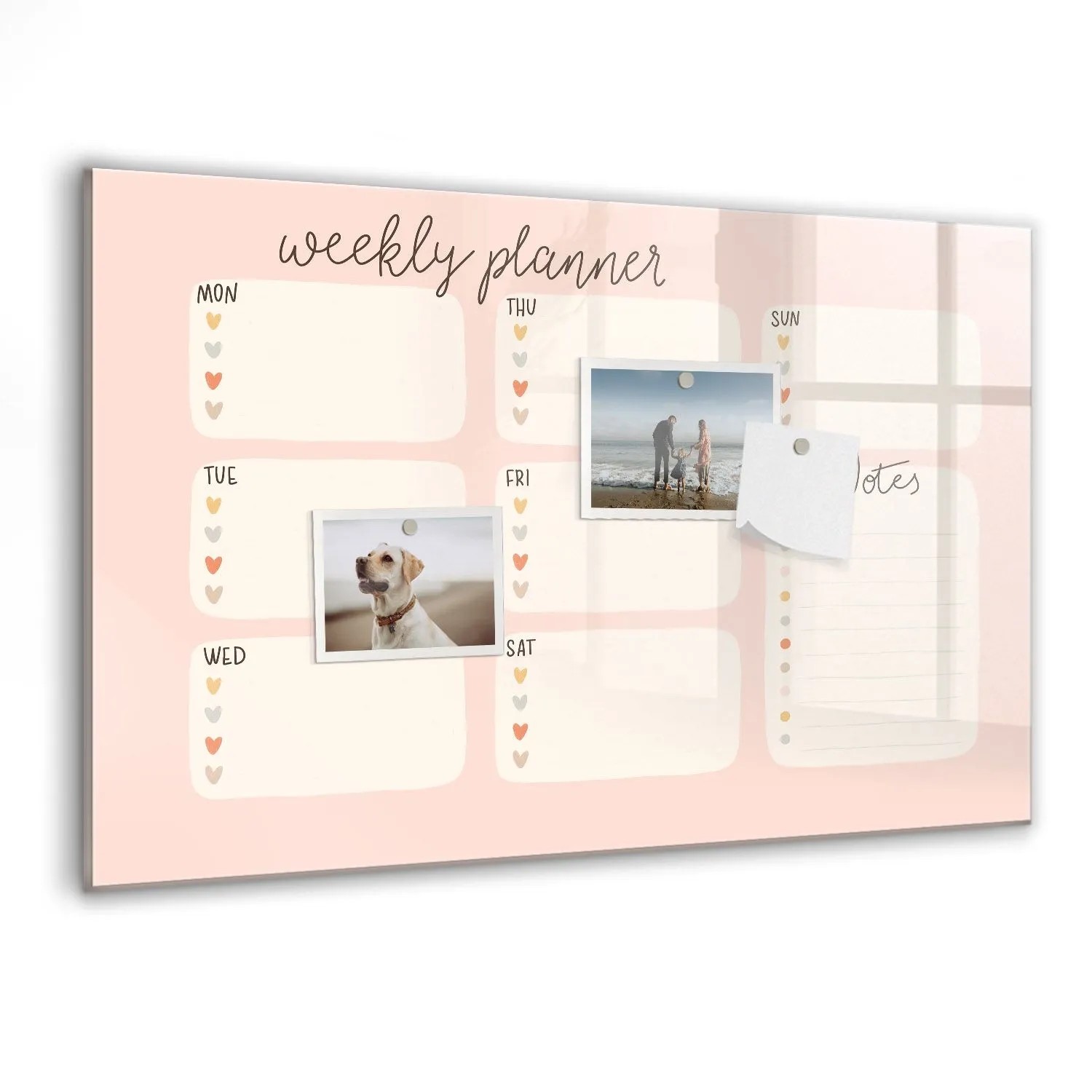 Tulup Magnettafel Glas Ein Schöner Wochenplaner 60x40 cm Magnettafel Zum Schreiben Schwarzer Marker Magnettafel Flur Gla...