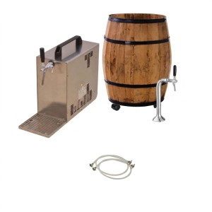 Ich-Zapfe Barrique Zapfanlage: Mobile Bierbar mit Fass, Zapfhahn, Kühlgerät und Zubehör.