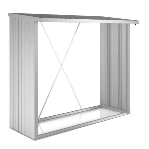 Biohort WoodStock Kaminholzregal Größe 230, silber-metallic, aus feuerverzinktem Stahlblech.